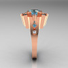 Classic 14K Rose Gold 1.5 Carat Aquamarine Diamond Wedding Ring AR108-14KRGDAQQ-2