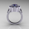 Classic 10K White Gold 1.5 Carat Alexandrite Diamond Wedding Ring AR108-10KWGDALL-3