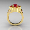Classic 10K Yellow Gold 1.5 Carat Ruby Diamond Wedding Ring AR108-10KYGDRR-3