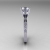 Classic French Bridal 14K White Gold Three Stone 1.0 Carat CZ Diamond Engagement Ring AR112-14KWGDCZ-3