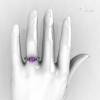 Classic French Bridal 10K White Gold Three Stone 1.0 Carat Lilac Amethyst Diamond Engagement Ring AR112-10KWGDLA-5