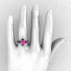 Modern Classic 18K White Gold 1.5 Carat Pink Sapphire Marquise Black Diamond Solitaire Ring AR121-18WGBDPSS-5