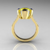 Modern Classic 14K Yellow Gold 1.5 Carat Yellow Diamond Marquise Blue Sapphire Solitaire Ring AR121-14YGBSYDD-2