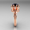 Modern Vintage 14K Pink Gold 1.5 Carat Black and White Diamond Classic Armenian Ring AR105-14KPGDBD-3