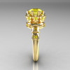 Modern Vintage 14K Yellow Gold 1.5 Carat Yellow Sapphire Classic Ring AR105-14KYGYSS-3