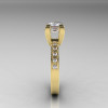 Classic French 18K Yellow Gold 1.0 Carat Princess Cubic Zirconia Diamond Solitaire Ring AR125-18YGDCZ-3