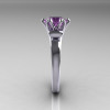 Modern Antique 10K White Gold 1.5 Carat Lilac Amethyst Solitaire Engagement Ring AR127-10WGLAM-3