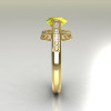 Italian Bridal 14K Yellow Gold 1.5 Carat Yellow Sapphire Diamond Wedding Ring AR119-14YGDYS-3