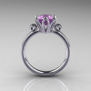 Modern Antique 10K White Gold 1.5 Carat Lilac Amethyst Solitaire Engagement Ring AR127-10WGLAM-2