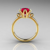 Modern Antique 18K Yellow Gold 1.5 Carat Ruby Solitaire Engagement Ring AR127-18YGR-2