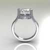 Italian Bridal 950 Platinum 1.5 Carat CZ Diamond Wedding Ring AR119-PLATDCZ-2