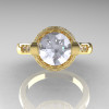 Italian Bridal 10K Yellow Gold 1.5 Carat CZ Diamond Wedding Ring AR119-10YGDCZ-5