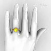 Italian Bridal 14K Yellow Gold 1.5 Carat Yellow Sapphire Diamond Wedding Ring AR119-14YGDYS-4