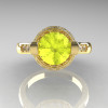Italian Bridal 14K Yellow Gold 1.5 Carat Yellow Sapphire Diamond Wedding Ring AR119-14YGDYS-5