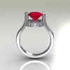 Italian Bridal 14K White Gold 1.5 Carat Ruby Diamond Wedding Ring AR119-14WGDR-2
