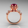 Modern Vintage 10K Pink Gold 1.5 Carat Rhodolite Garnet Classic Armenian Wedding Ring AR105-10PGRGG-2