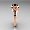 Modern Classic 10K Pink Gold 1.5 Carat Black Diamond Crown Engagement Ring AR128-10PGBDD-3