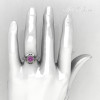 Modern Antique 14K White Gold 1.0 Carat Lilac Amethyst Diamond Designer Engagement Ring RR131-14KWGDLA-5