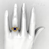 Modern Antique 10K Yellow Gold 1.0 Carat Blue Sapphire Designer Engagement Ring RR131-10KYGBSS-4