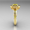 Modern Antique 18K Yellow Gold 1.0 Carat Yellow Cubic Zirconia Designer Engagement Ring RR131-18KYGYCZ-3