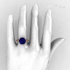 Classic Russian Bridal 14K Rose Gold 5.0 Carat Blue Sapphire Solitaire Ring RR133-14KRGBD-4