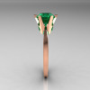 French 14K Rose Gold 1.5 Carat Emerald Designer Solitaire Engagement Ring R151-14KRGEM-3