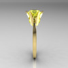 French 10K Yellow Gold 1.5 Carat Yellow Sapphire Designer Solitaire Engagement Ring R151-10KYGYS-3