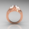 Modern Edwardian 10K Rose Gold 1.5 Carat Zirconia Diamond Engagement Ring R155-10KRGCZ-2