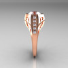 Modern Edwardian 10K Rose Gold 1.5 Carat Zirconia Diamond Engagement Ring R155-10KRGCZ-3