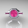 Modern Edwardian 14K White Gold 1.5 Carat Pink Sapphire Engagement Ring R155-14KWGPSS-5