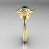 Classic 18K Yellow Gold 1.0 Carat London Blue Sapphire Diamond Bridal Engagement Ring R400-18KYGDLBS-3