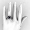 Classic 10K White Gold 1.0 Carat Black Diamond Bridal Engagement Ring R400-10KWGBDD-5