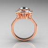 Classic 14K Rose Gold 1.0 Carat Aquamarine Diamond Bridal Engagement Ring R400-14KRGDAQ-2