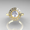 Classic 10K Yellow Gold 1.0 Carat CZ Diamond Bridal Engagement Ring R400-10KYGDCZ-4