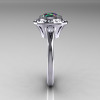 Classic 14K White Gold 1.0 Carat Mystic Topaz Diamond Bridal Engagement Ring R400-14KWGDMT-3