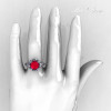Classic 18K White Gold 3.0 Carat Red Ruby Diamond Greek Galatea Bridal Wedding Ring AR114-18KWGDRR-4