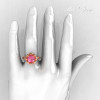 Classic 10K Rose Gold 3.0 Carat Pink Topaz Diamond Greek Galatea Bridal Wedding Ring AR114-10KRGDPT-4