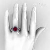 Classic 950 Platinum 3.0 Carat Red Garnet Greek Galatea Bridal Wedding Ring AR114-PLATDRG-4