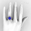 Classic 14K White Gold 3.0 Carat Blue Diamond Greek Galatea Bridal Wedding Ring AR114-14KWGDBLD-4