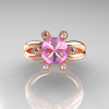Modern Russian 14K Rose Gold 2.0 Carat Light Pink Topaz Diamond Bridal Ring RR111-14KWGDLPT-4