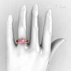 Modern Russian 14K Rose Gold 2.0 Carat Light Pink Topaz Diamond Bridal Ring RR111-14KWGDLPT-5