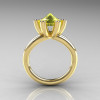 Modern Russian 10K Yellow Gold 2.0 Carat Yellow Topaz Diamond Bridal Ring RR111-10KYGDYT-2