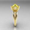Modern Russian 10K Yellow Gold 2.0 Carat Yellow Topaz Diamond Bridal Ring RR111-10KYGDYT-3