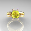 Modern Russian 10K Yellow Gold 2.0 Carat Yellow Topaz Diamond Bridal Ring RR111-10KYGDYT-4