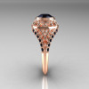 Modern Victorian 14K Rose Gold 1.16 Carat Oval Black Diamond Bridal Ring R158-14KRGBDD-3