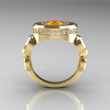 Modern 10K Yellow Gold 1.0 Carat Citrine Diamond Designer Engagement Ring R163-10KYGDCI-2