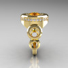 Modern 10K Yellow Gold 1.0 Carat Citrine Diamond Designer Engagement Ring R163-10KYGDCI-3