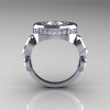 Modern 950 Platinum 1.0 Carat CZ Diamond Designer Engagement Ring R163-PLATGDCZ-2
