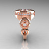 Modern 14K Rose Gold 1.0 Carat CZ Diamond Designer Engagement Ring R163-14KRGDCZ-3