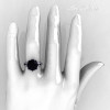 Classic 10K White Gold Marquise and 5.0 CT Round Black Diamond Solitaire Ring R160-10KWGBDD-4